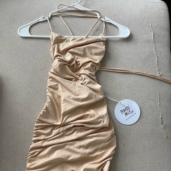 Princess Polly Mini Dress Beige - Picture 2 of 5